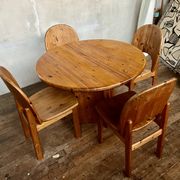 Large Scandinavian pine table - 6 chairs