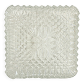 Square ceiling light in molded glass