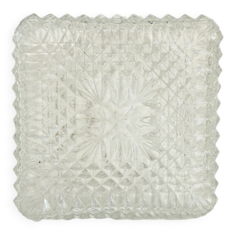 Square ceiling light in molded glass