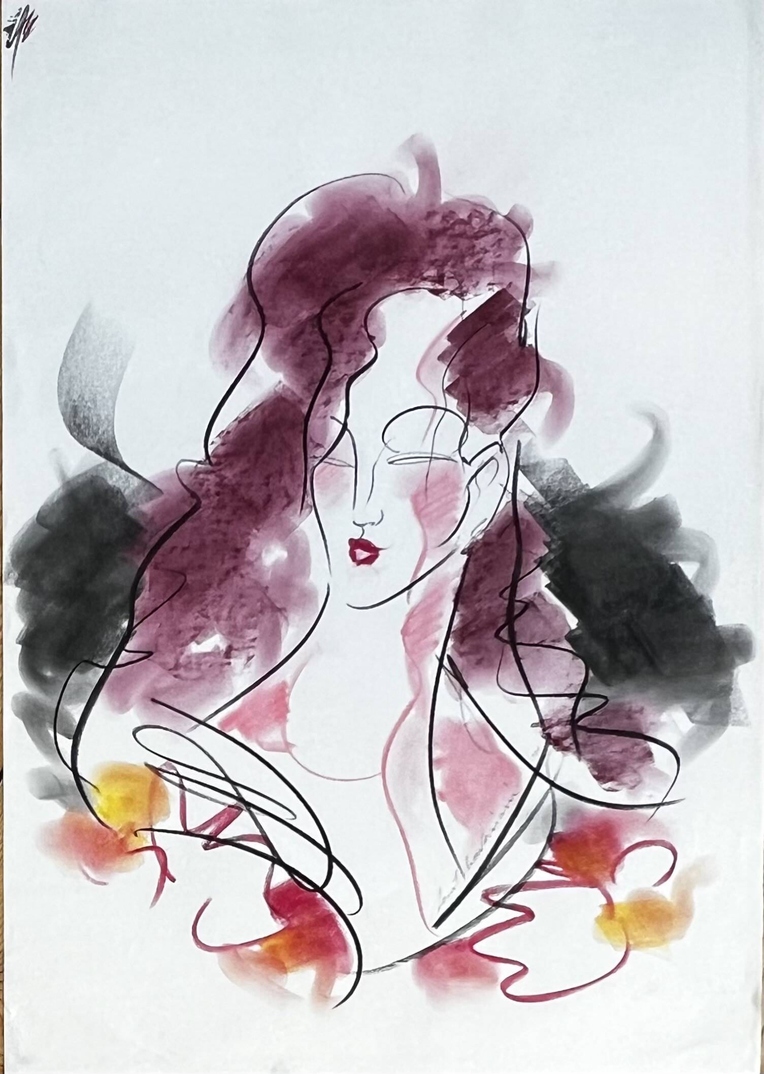 Henri Matchavariani (VOGUE illustrator) (1939) Fashion drawing. Contribution for Vogue 1987