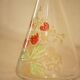 Legras (late 19th century) strawberry enamelled glass liqueur carafe.