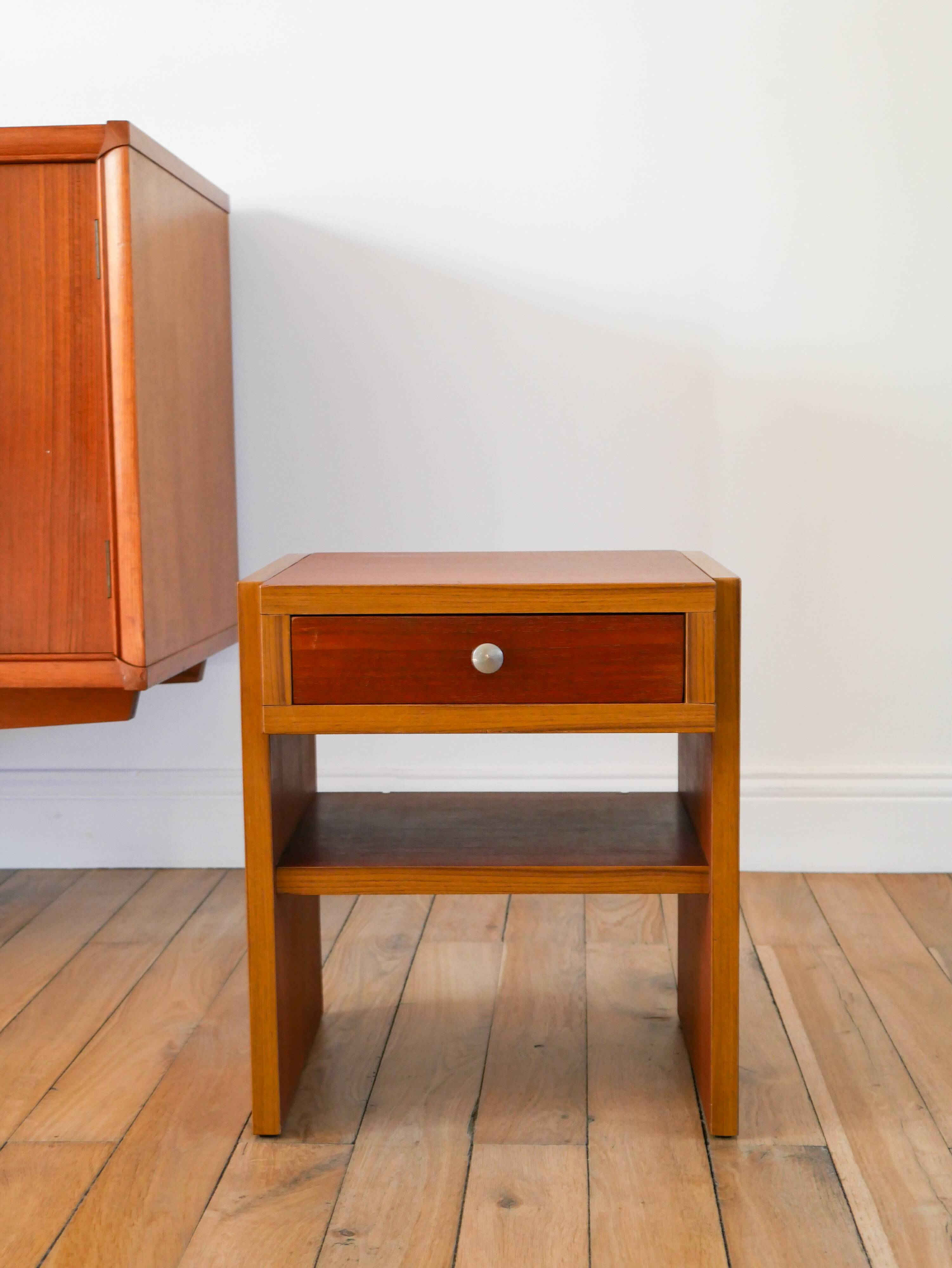 Small teak bedside table, Mid-Century, 1960