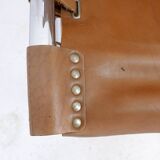 Vintage Leather and chrome Tubular Lounge Sling Chair, 1960s