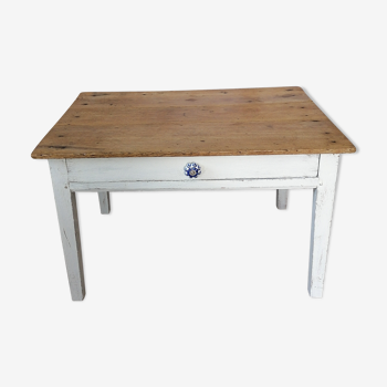 Renovated solid wood coffee farmhouse table