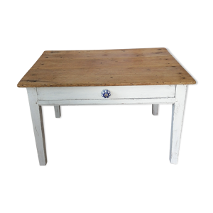 Table de ferme basse rénovée bois massif