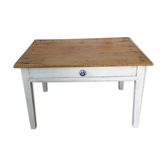 Renovated solid wood coffee farmhouse table