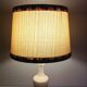 Lampe en albatre et abat jour tissu ecru / vintage années 50-60