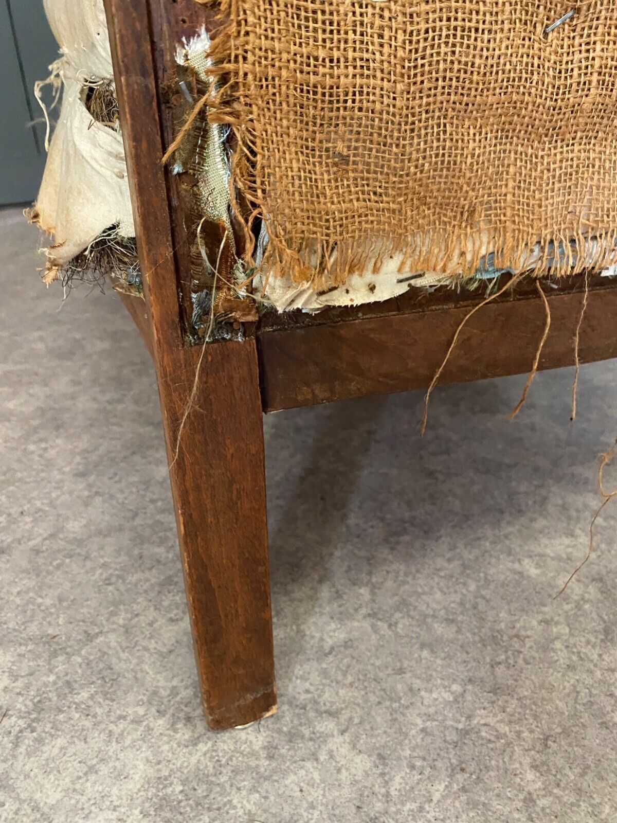 Sofa art deco 1930 geometric wood structure