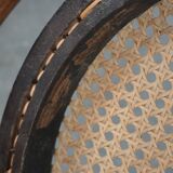 Set of 4 vintage bistro chairs Jacob & Josef Kohn Wien with a wicker seat