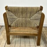 Brutalist armchair in oak 1950s