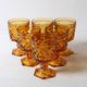 Vintage Amber Goblet Set: Italian Bormioli Stem Glasses, 1970s