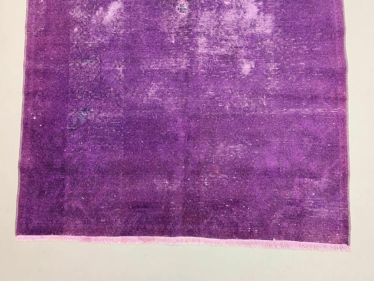 Old tribal Distressed Overdyed Vintage Turkish Wool Rug 214x115 cm Medium