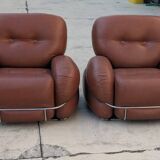 Set of 2 Okay armchairs by Adriano Piazzesi, 70s