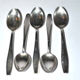 Deetjen set of 5 moka coffee spoons in silver metal design 11cm