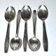 Deetjen set of 5 moka coffee spoons in silver metal design 11cm