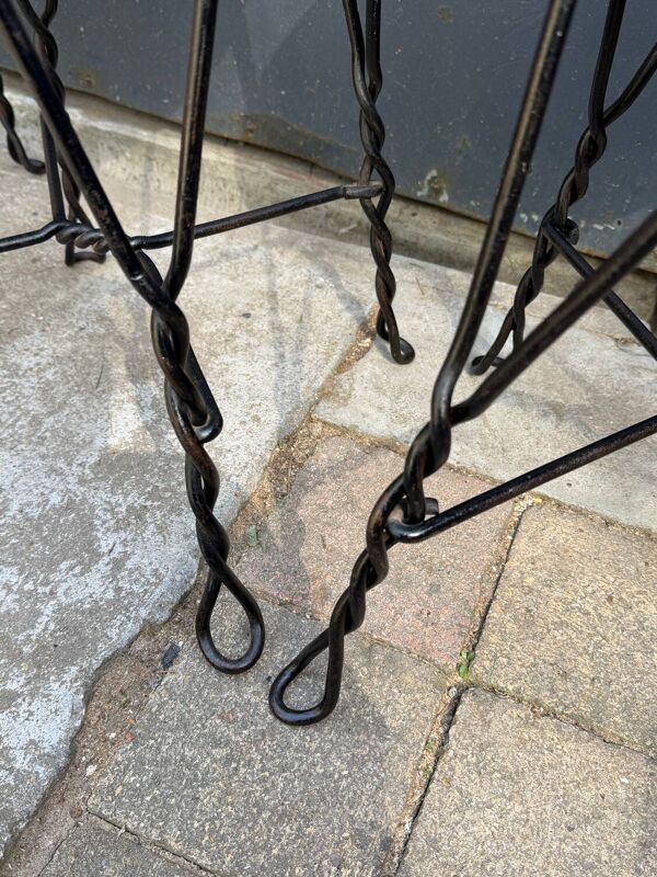 Lot de 4 chaises vintage en fer forgé 1940