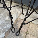 Set of 4 vintage wrought iron chairs from the 1940s.