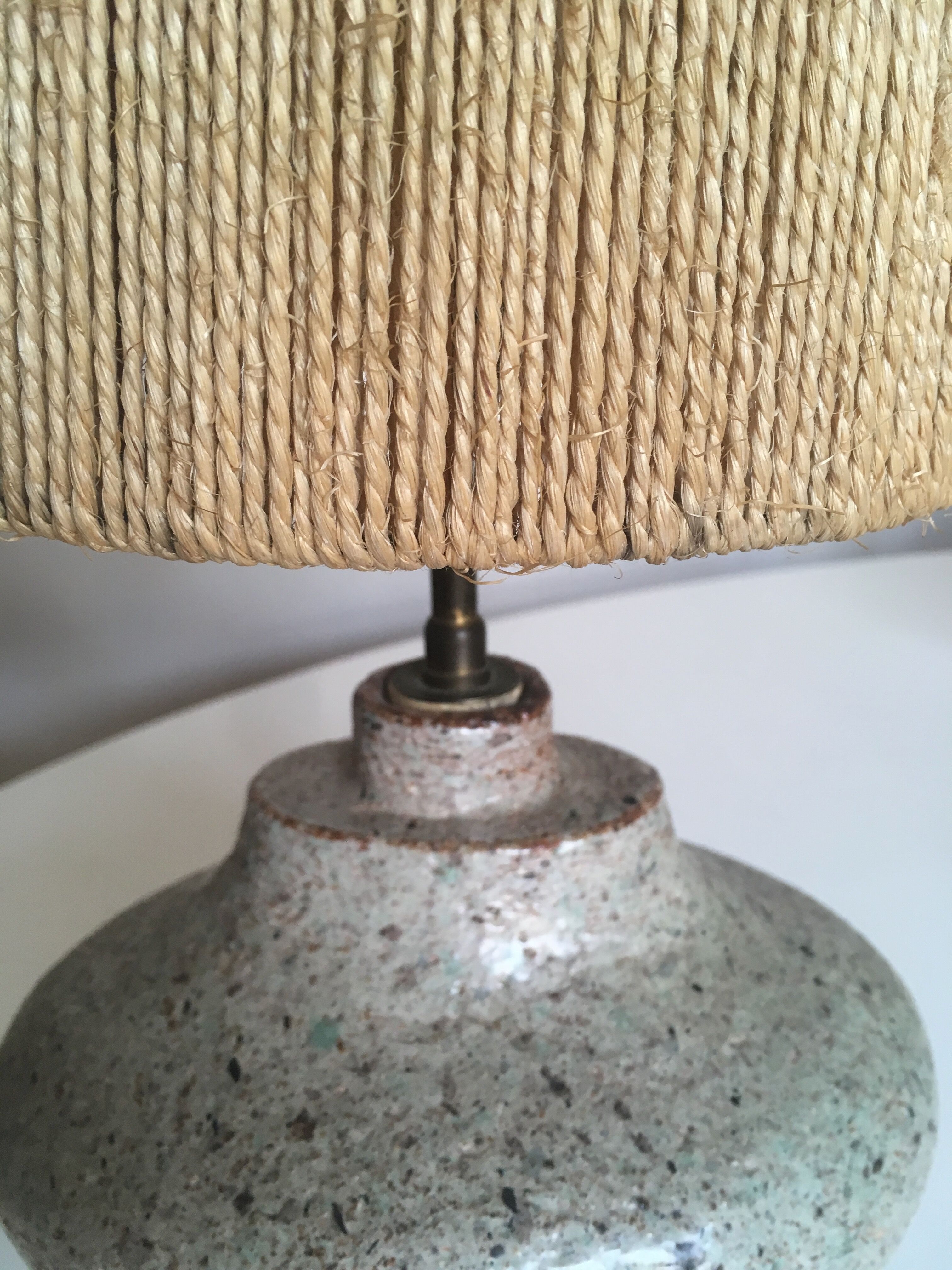Lampe de grès Accolay 70 abat jour de corde