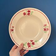 Set of 6 vintage Badonviller soup plates – French earthenware with decoration