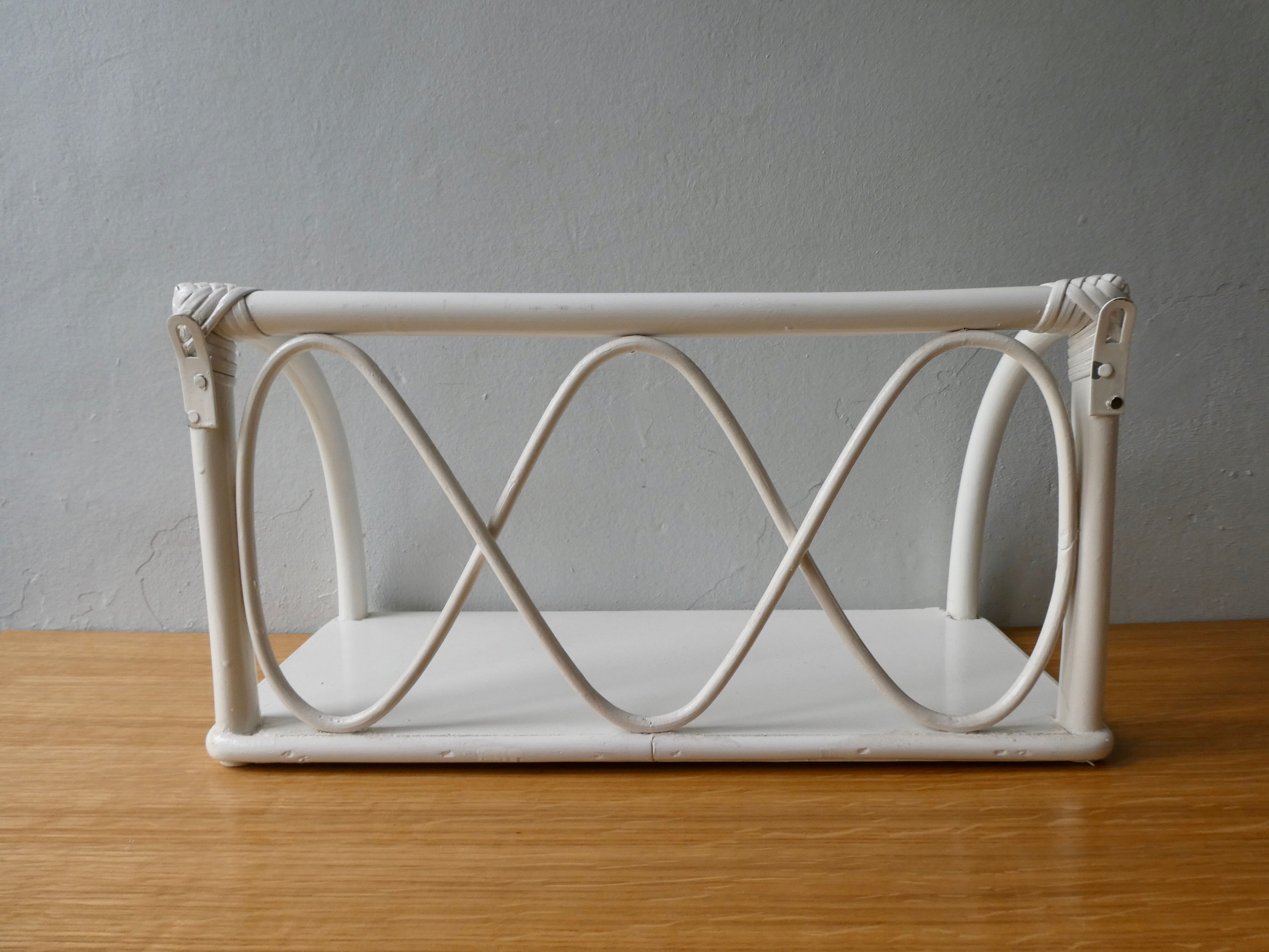 White rattan wall shelf, original colour