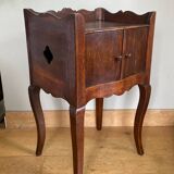 St Louis XV bedside table, 19th century, in solid walnut