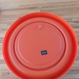 Italian orange round mirror from the 70s by Collezione SALC