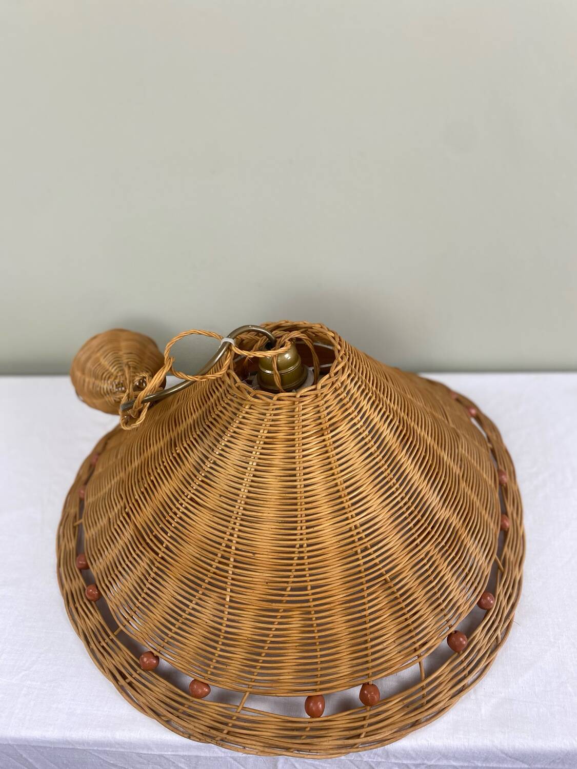 Vintage wicker pendant light