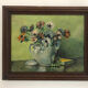 Oil on panel bouquet signed