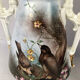 Pair of paris porcelain vases with bird decorations