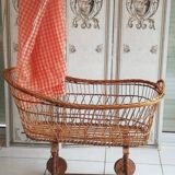 Vintage wicker cradle