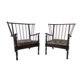 Paire de fauteuils évantail
