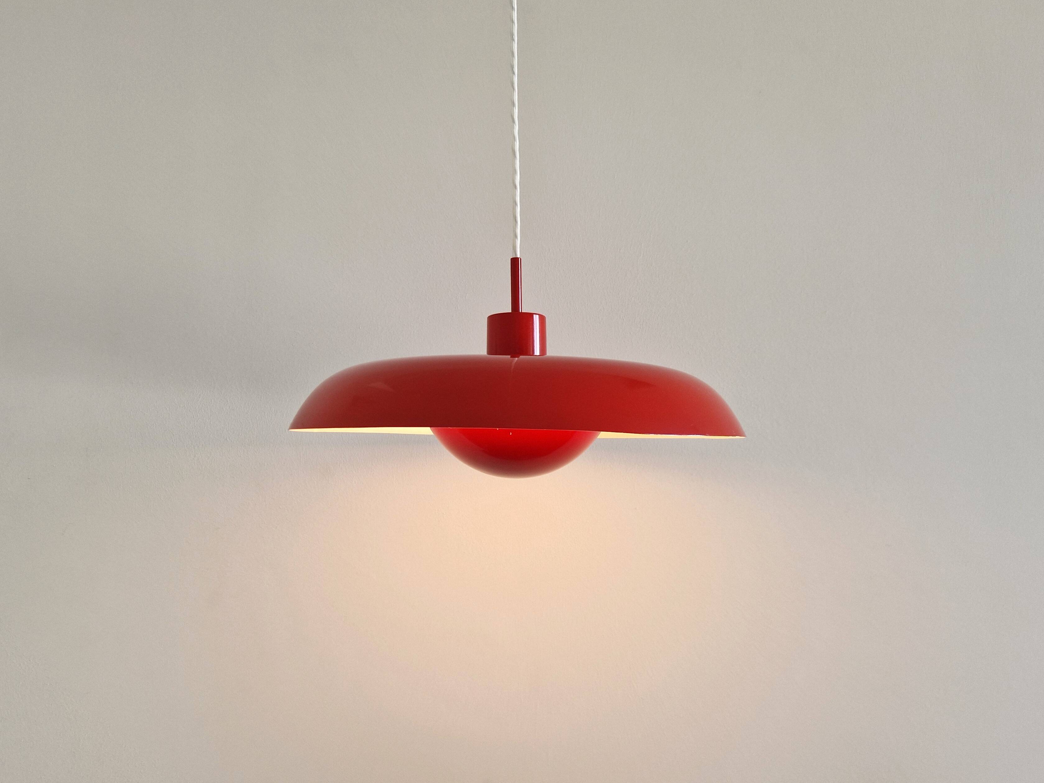 Red RA-40 pendant lamp by Piet Hein for Lyfa, Denmark 1960's