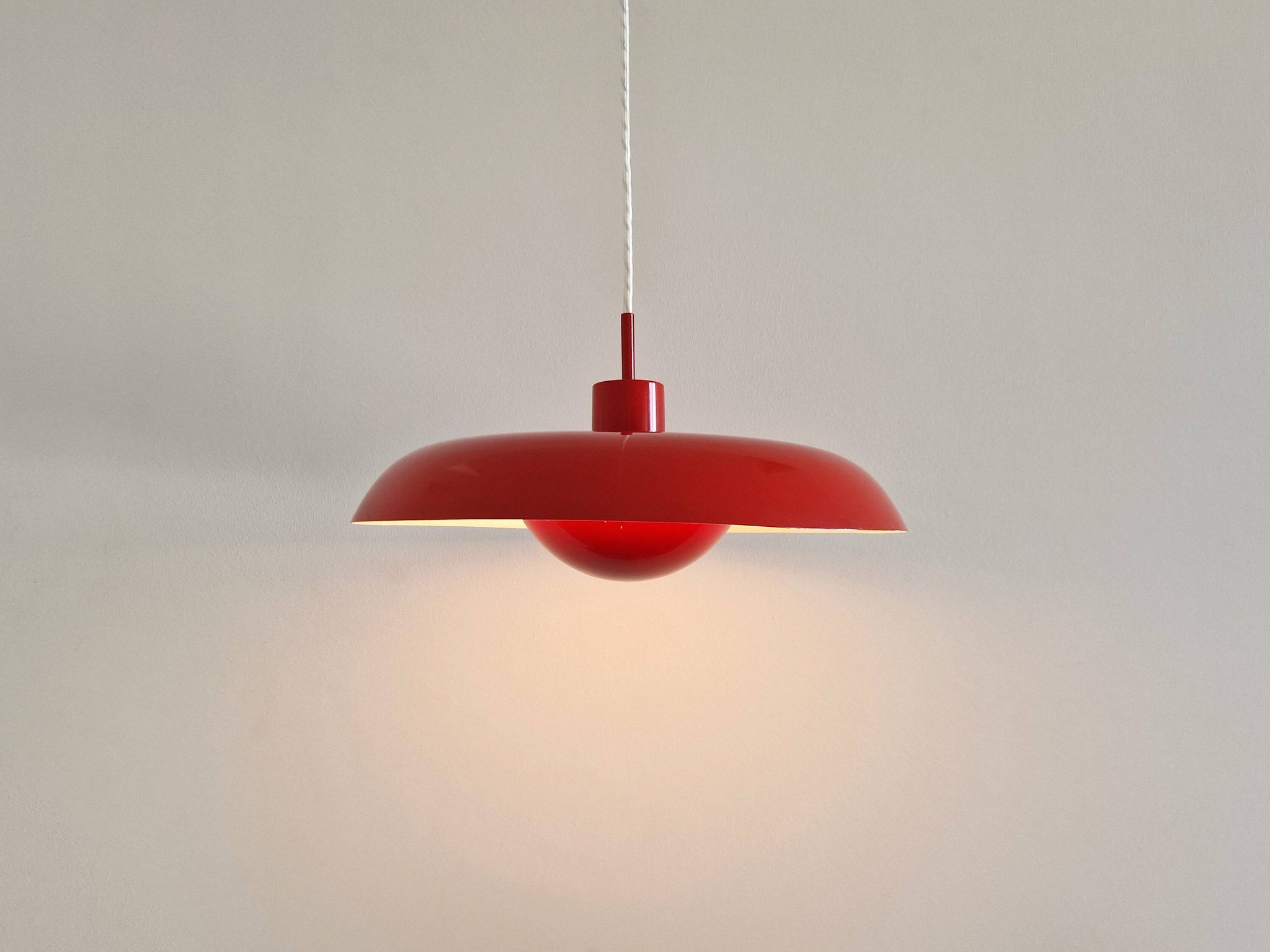 Red RA-40 pendant lamp by Piet Hein for Lyfa, Denmark 1960's