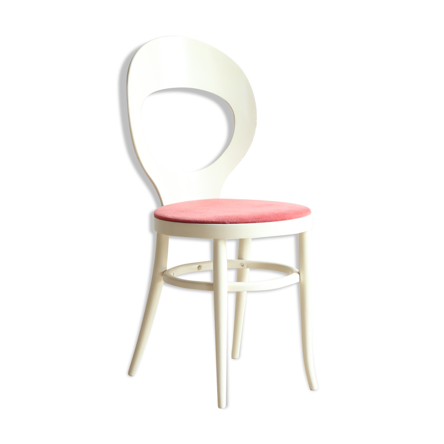 Baumann Seagull chair from the 70s in white lacquered wood and velvet