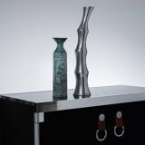 Vase bambou en métal, 1970s