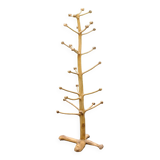 Brutalist coat rack on boxwood stand