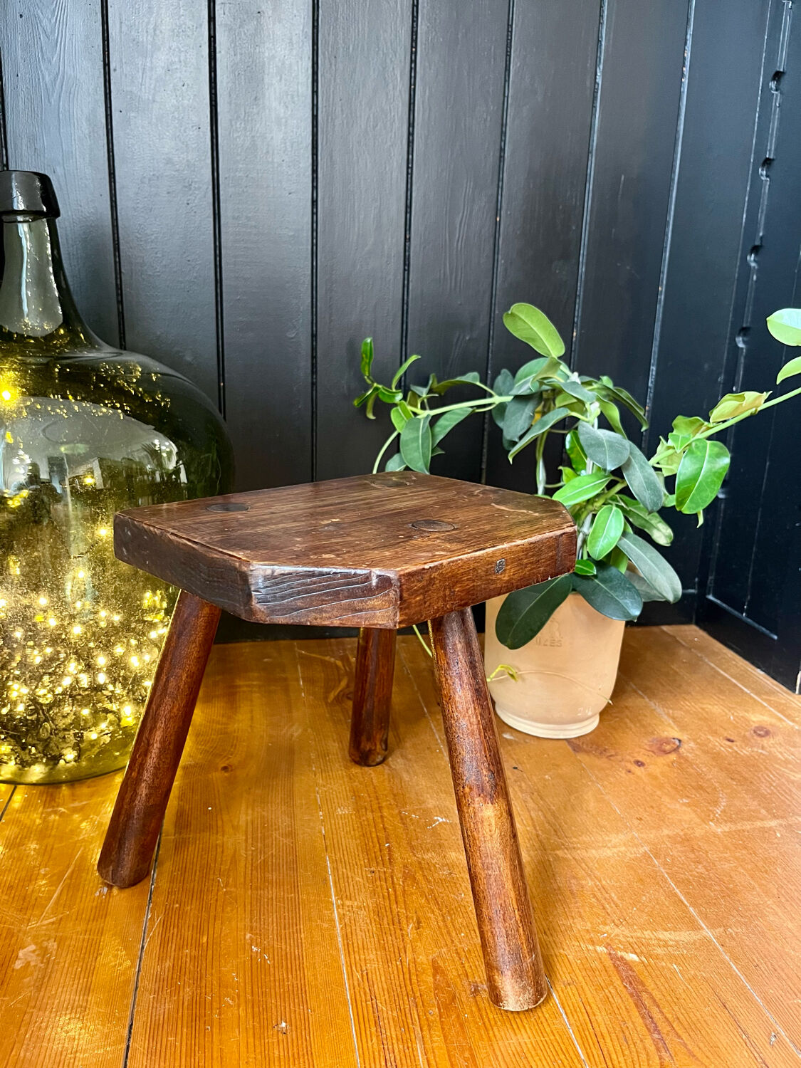 Pair of handmade tripod stools