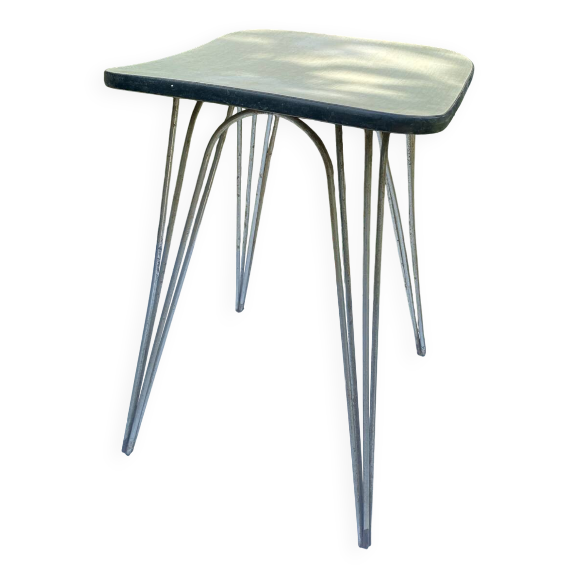 Vintage Formica stool with Eiffel legs