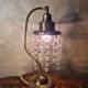 antique brass lamp with crystal pendant 33x14 slight signs of wear