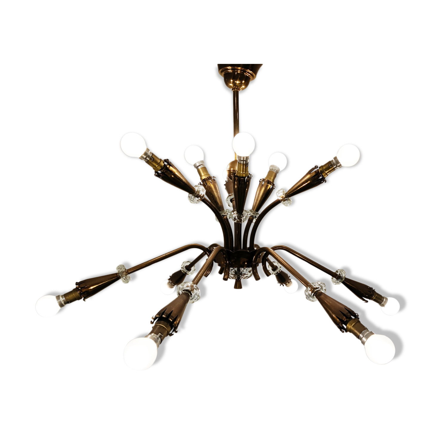Mid century copper chandelier, 1950s