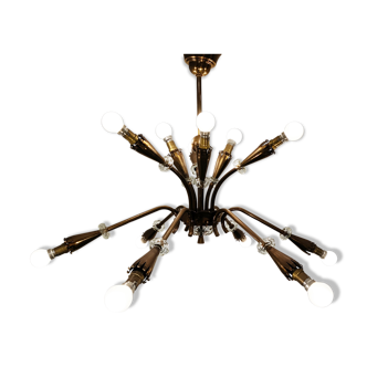 Mid century copper chandelier, 1950s