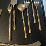 Ensemble de 140 pièces service bambou laiton doré