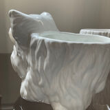 Duo of vintage pot pot dogs ceramic 70s-80s