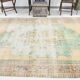 6x10 Peach Beige & Green Soft Wool Vintage Rug, 201x308Cm SK 5621