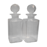 Paire de carafes flacons en cristal 19e Baccarat idéal cave à liqueur