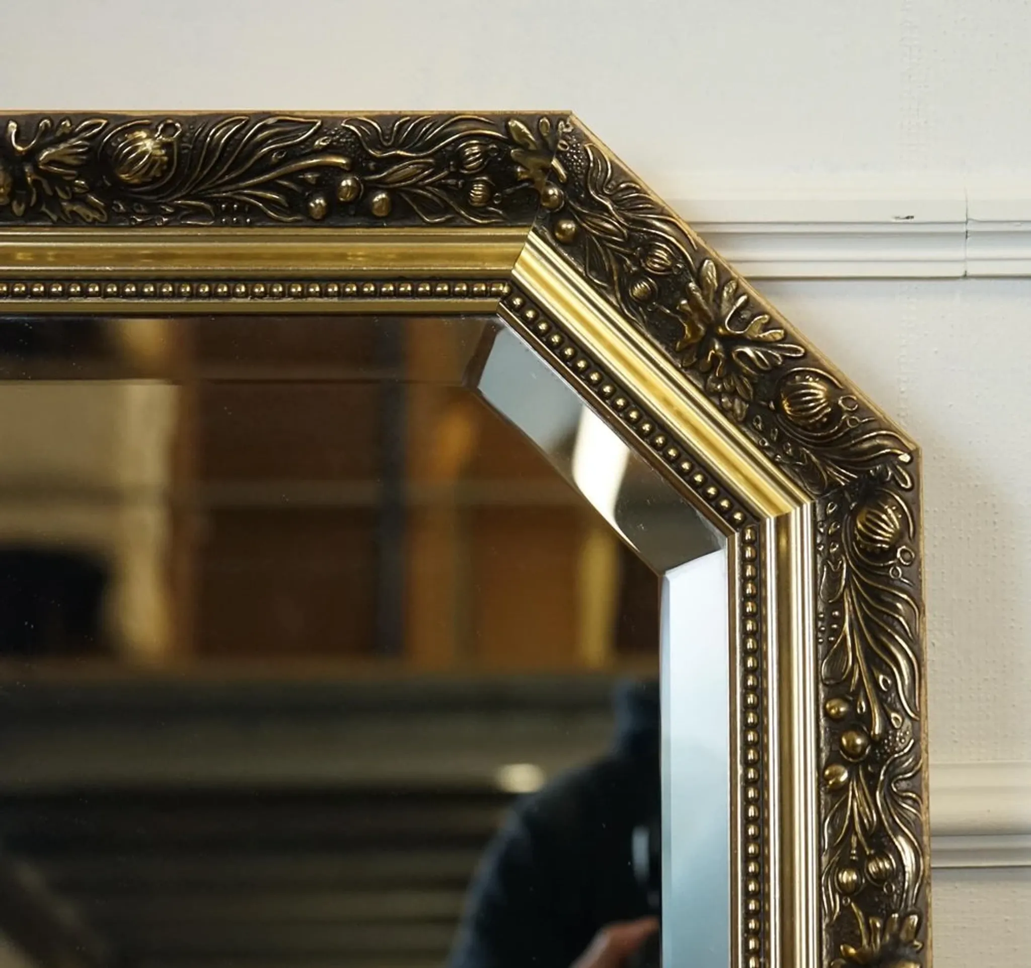 Vintage Wall Mirror Ornate with Sculpted Details