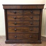 Antique English wooden chest of drawers, 19th century, H127cm