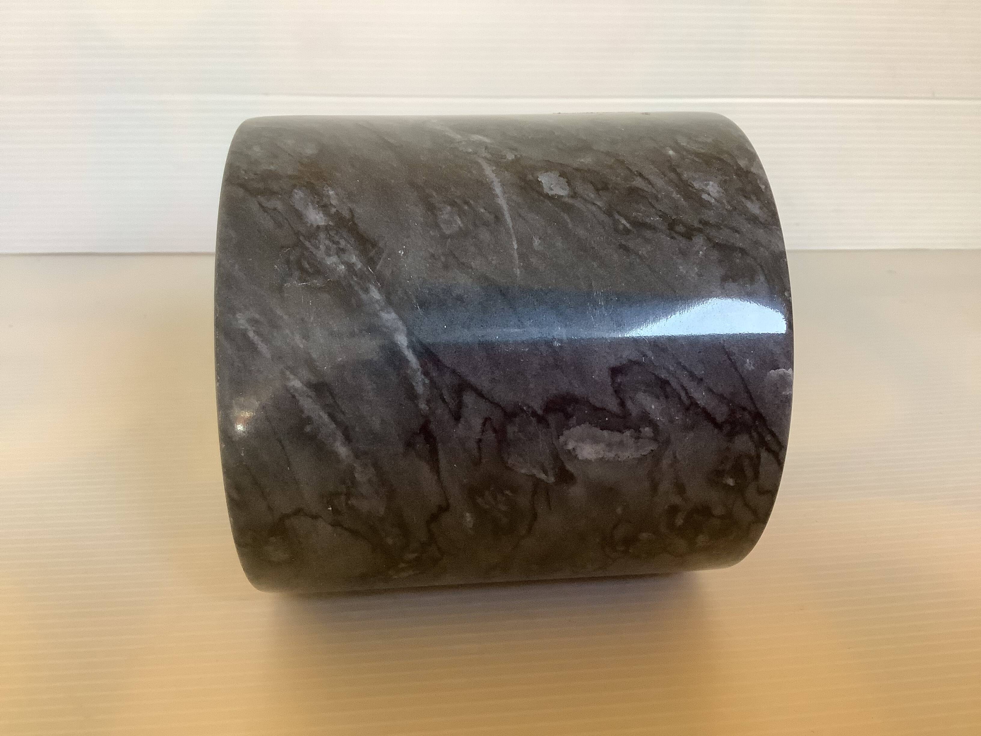 Black gray marble pencil pot