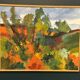 Swedish Oil on Canvas "Autumn Landscape" by Stig Hallblom, Vintage & Framed