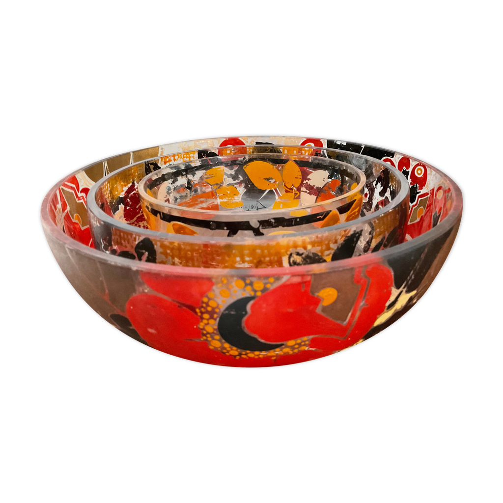 Set de coupes de fruit Art Déco signées Henri Quenvil Selency